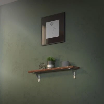 2x Staffa per mensola argento 120 mm alluminio reggimensola galleggianti a muro - Immagine 1 di 4