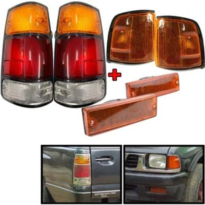 TAIL LIGHT BUMPER CORNER LAMP BLACK RIM SET FOR ISUZU TFR TFS PICKUP 1987-1997 - Picture 1 of 10