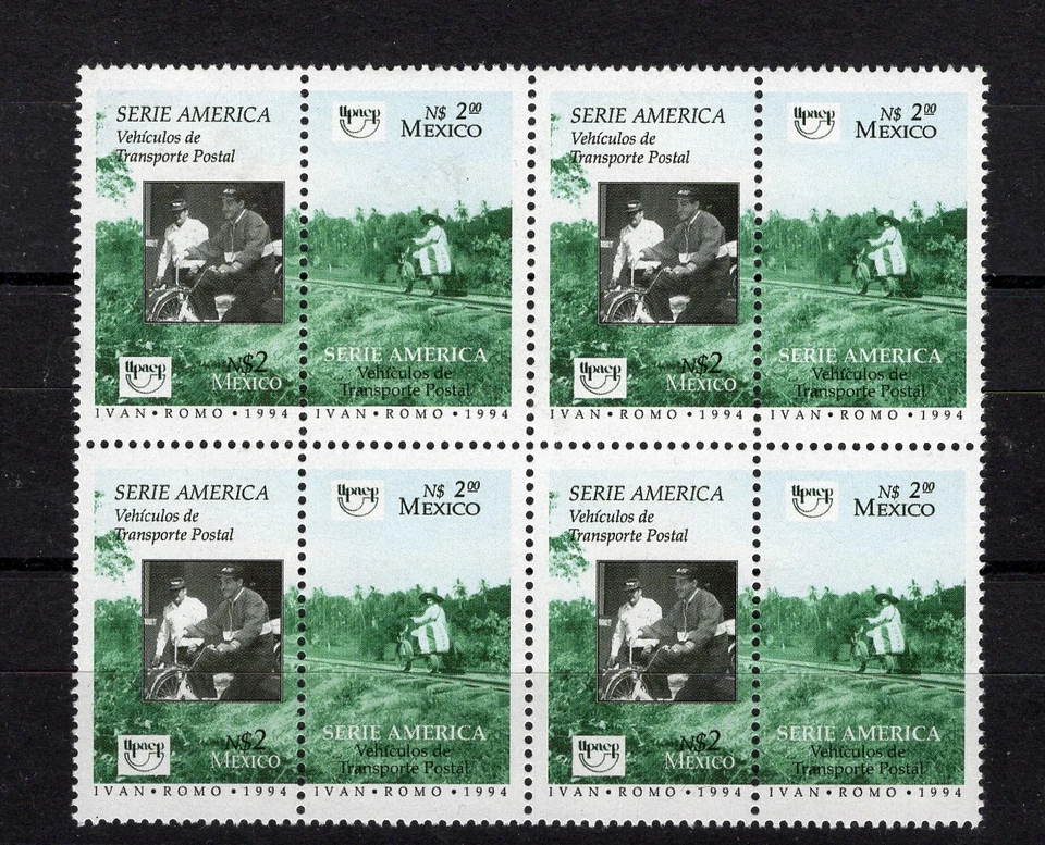 UAEP - MEXICO 1994, БЛОК ИЗ 4, YV # 1581/2, SC # 1891 a/b, MI # 2457/8, MNH - Изображение 1 из 1