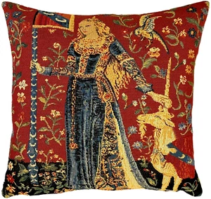 LADY & THE UNICORN 5 SENSES, THE TOUCH 14" 35CM TAPESTRY CUSHION COVER WITH ZIP - Picture 1 of 9