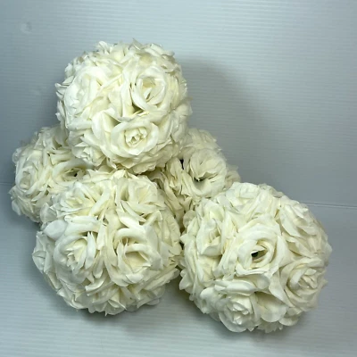 5 pcs 6" Kissing Flower Ball Wedding Silk Rose Party Pomander Party decoration - Image 1 of 4