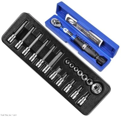 Park Tool TW-5.2 Bike Torque Wrench 2-14Nm + SBS-1.2 Socket Set 18-Piece 3/8" - Image 1 of 4