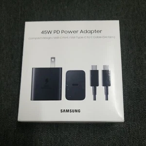 Samsung 45W PD Fast Charging Wall Charger with USB-C to USB-C Cable Black - Imagen 1 de 3