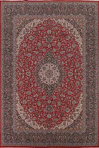 Red Floral Traditional 10x13 ft Area Rug Living Room Rug - Picture 1 of 18