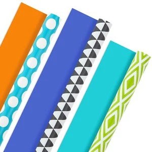 Hallmark Reversible Gift Wrap Wrapping Paper All Occasion Mixed 3-Pack 75sqft - Picture 1 of 4
