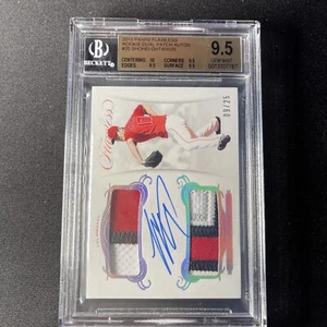 2018 Panini Flawless DUAL PATCH ROOKIE AUTO SHOHEI OHTANI /25 BGS 9.5 POP 3