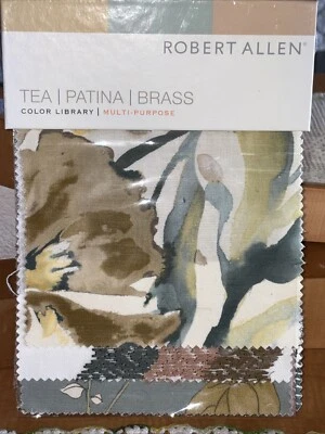 Lote de 30 muestras de tela Robert Allen té latón decoración del hogar bordado floral Foto 1 de 4