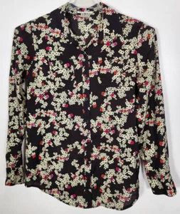 Van Heusen Studio Women's Small Multicolor Floral Blouse Top Roll Tab Sleeve BF - Picture 1 of 3