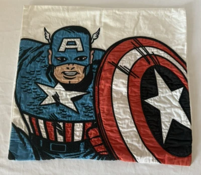 Pottery Barn Kids Marvel Comics Captain America Embroidered Pillow Cover Sham - Image 1 of 4