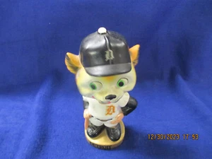1960's DETROIT TIGERS VINTAGE MASCOT GOLD BASE NODDER BOBBLEHEAD - Picture 1 of 7