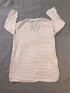 Roller Rabbit Pajamas Nightgown Girls 8 White Red Hearts V Neck Long Sleeve - Picture 1 of 11