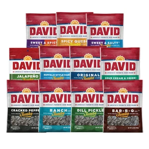 David Jumbo Variety Flavor Sunflower Seed Bags | 5.25oz | Mix & Match Flavors - Picture 1 of 25