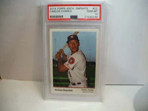 2016 Topps Archives Snapshots CC Carlos Correa PSA 10 Gem Mint Pop 4 P1 - Picture 1 of 2