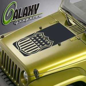 Calcomanía de capó Blackout para Jeep Wrangler diseño de insignia de bandera pegatina negra mate - Imagen 1 de 6