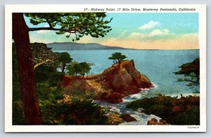 Postcard Midway Point, 17 Mile Drive, Monterey Peninsula, CA, Pacific Beach Rock - Picture 1 of 2