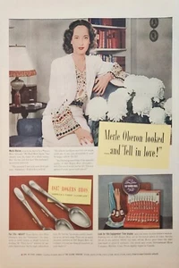 1940 1847 Rogers Bros plata anuncio vintage Merle Oberon parecía enamorado - Imagen 1 de 1