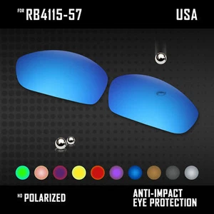 Anti Scratch Polarized Replacement Lenses for-Ray Ban RB4115-57mm Options - Picture 1 of 12