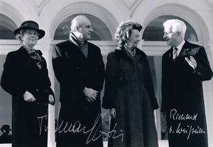 Österreich Thomas Klestil 1932-2004 & Richard von Weizsäcker 1920-2015 Autogramm - Bild 1 von 1
