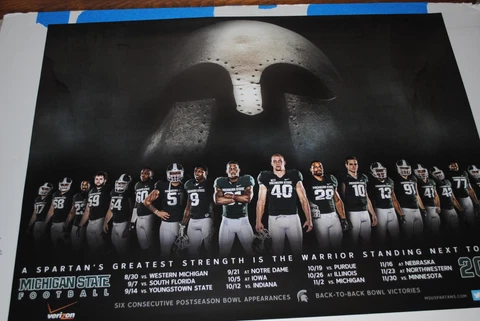 2013 Michigan State Spartans football poster MSU Dantonio 2014 ROSE BOWL Champs Cover