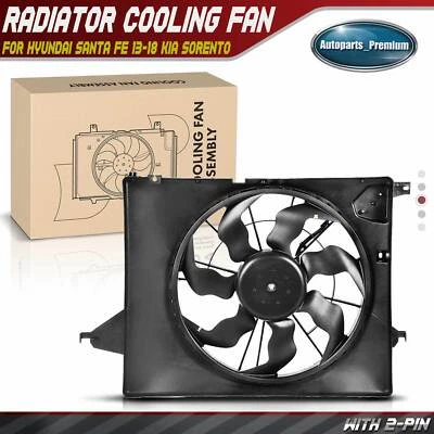 Conjunto de ventilador de refrigeración del radiador con motor para Hyundai Santa Fe 2013-2018 Kia Sorento Foto 1 de 4