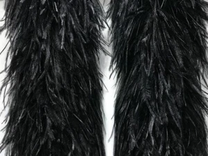 2 yardas - 12 capas de avestruz negro extra grande peso pesado pluma boa hierba Mardi - Imagen 1 de 8