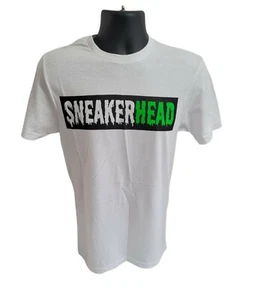 Herren Größe Small Gildan Sneakerhead T-Shirt Sneaker Head weiß grün - Bild 1 von 1