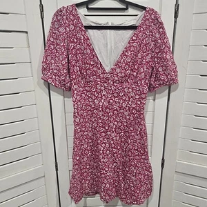 Kookai Pink & White Floral Mini Dress Size 38 - Picture 1 of 5