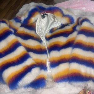 Forever 21 Shirt Fur Jacket Size L - Picture 1 of 4