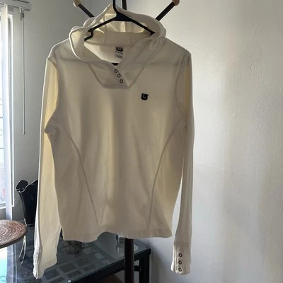 Sudadera con Capucha Burton Para Mujer Grande Marfil Blanco Polar Sudadera con Capucha Manga a Presión Extremos Foto 1 de 4