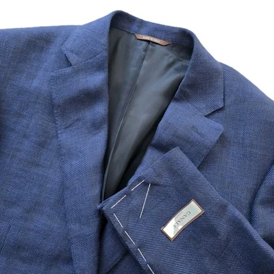Canali 1934 NWT Linen/Wool Blazer Blue Check Sport Jacket IT 52 US 42 - Image 1 of 4