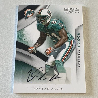Vontae Davis 2009 Playoff National Treasures Rookie Signatures Auto /99 Dolphins - Image 1 of 2