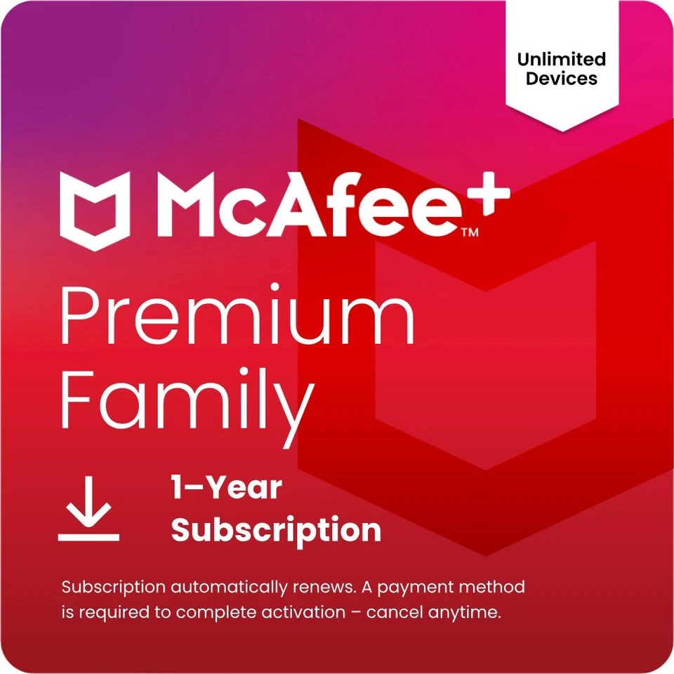 McAfee Premium Plus 2025 Family - Unlimited Devices 1 Year - [Download] - Image 1 of 4