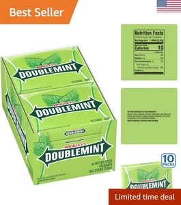 Goma de mascar Doublemint Mint - 15 paquetes de barras de 10, 150 en total para una frescura duradera - Imagen 1 de 10