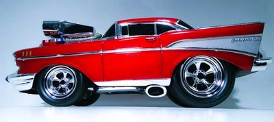 57Chevy1957 Chevrolet 1 18 55RARE1955Race Car12Dragster Custom Built Metal Model - Image 1 of 4
