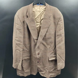 Chaps Ralph Lauren Blazer Mens 50R Silk Wool Houndstooth Suit Jacket Sport Coat - Picture 1 of 6