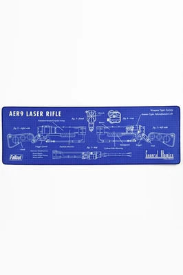 Fallout AER9 Laser Rifle Schematics Deskmat Mouse Pad Mat Official Sold Out NEW - Image 1 of 4