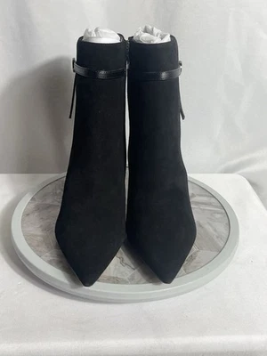 Nine West Ansell Botines Negro Gamuza Punta Cremallera Stiletto 9M Nuevos Foto 1 de 4