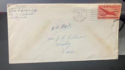 1947  APO 980 (Adak Island, Alaska) cover to Idaho, 23rd Air Service Group - Image 1 of 4