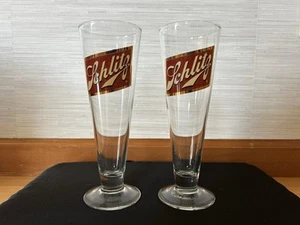Schlitz Beer Pilsner Footed Glass 9” Tall Great Logo shipping included - Picture 1 of 6