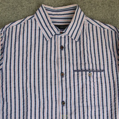 Dsquared2 Dress Shirt Mens 48~M Red White Blue SeerSucker Long Sleeve Button Up - Image 1 of 4