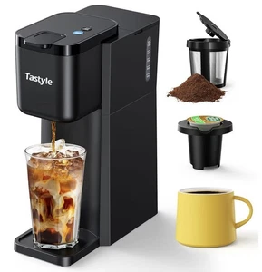 Mini Heiß- und Eiskaffeemaschine Einzelportion, für K-Tasse und gemahlen, 6 bis 14 Oz - Bild 1 von 8