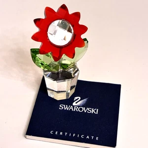 Swarovski Kristall rote Aster Happy Flower im Topf # 681737 Figur Echtheitszertifikat Box - Bild 1 von 11