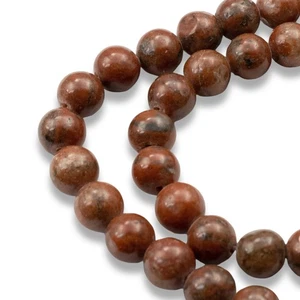Brasilien Achat Perlen: 6 mm Rund Rotbraun Edelstein Strang Schmuckherstellung 60 Stck. - Bild 1 von 5