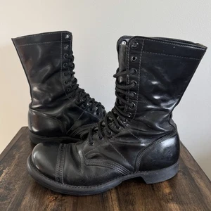 Stivali neri vintage Corcoran paracadutista militare salto USA uomo taglia 10 D stringati - Foto 1 di 18