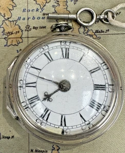 Rare Silver Oignon Verge Fusee Pocket Watch John Bourne c.1758 In Working Order - Foto 1 di 15