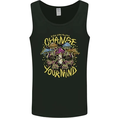 Change Your Mind Magic Mushrooms LSD Mens Vest Tank Top - Image 1 of 4