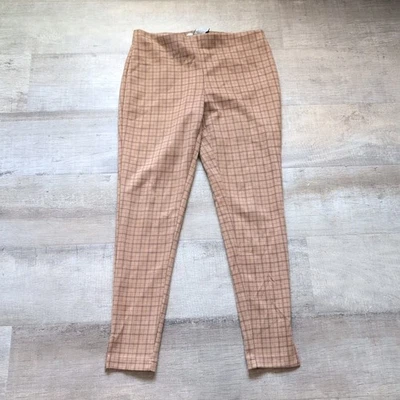 Zac & Rachel Pull-On Stretch Pants M Cognac Plaid Slim Ankle - Image 1 of 4