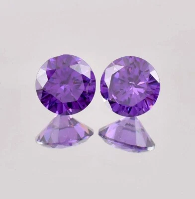 1 Pair, 8x8 MM Flawless Natural Java Plum Sapphire Loose Gemstone GIT Certified - Image 1 of 4