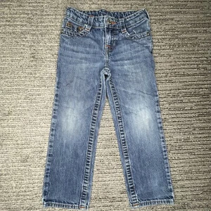 True religion Size 5 reg Boys Jeans 514 Straight Mid Rise Blue Denim - Picture 1 of 2