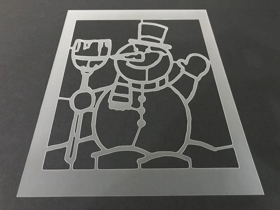 Snowman #10 Stencil 10mm or 7mm Thick, Presents, Christmas, Crafts, Santa, Snow - Image 1 of 1